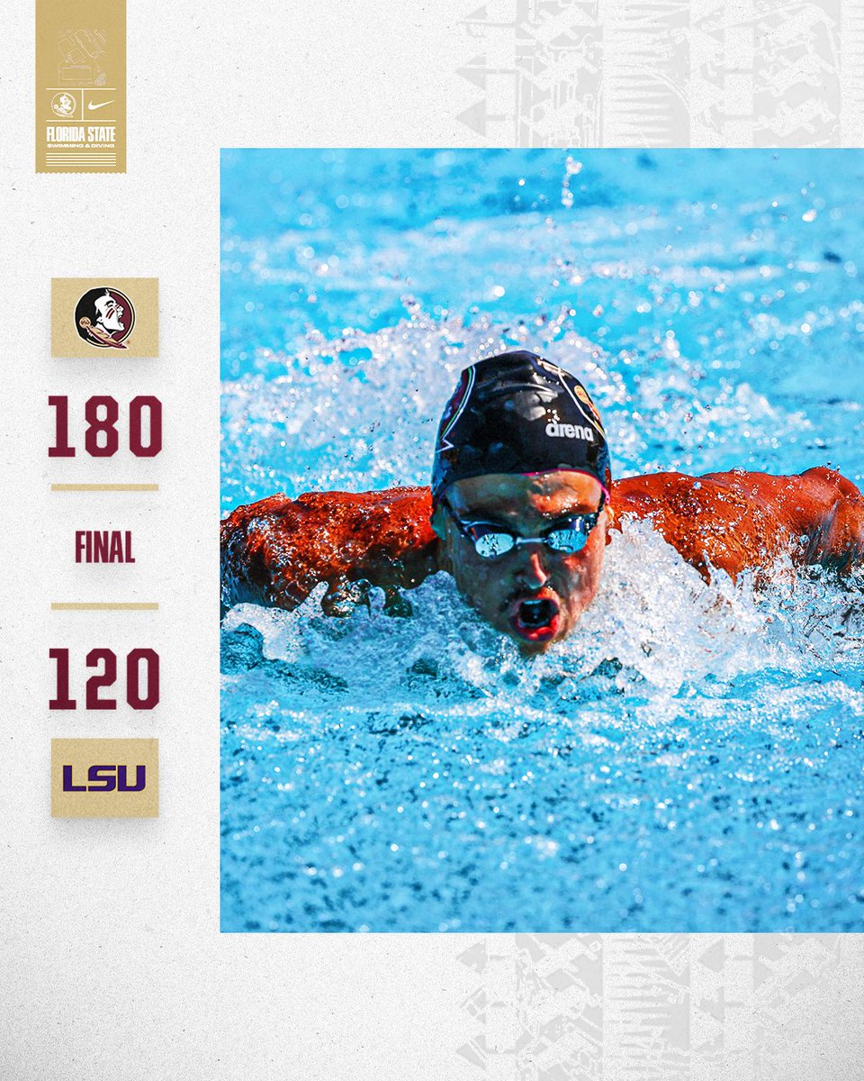 FSU Swimming/Diving on Twitter "𝓕𝓲𝓷𝓪𝓵 𝓼𝓬𝓸𝓻𝓮𝓼 Noles split with the