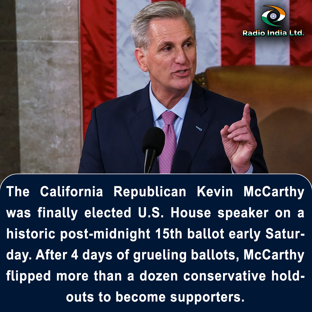 The #CaliforniaRepublican #KevinMcCarthy was #finallyelected #USHousespeaker on a historic post-midnight 15th ballot early Saturday. After 4 days of #gruelingballots, #McCarthy flipped more than a dozen conservative holdouts to become #supporters.