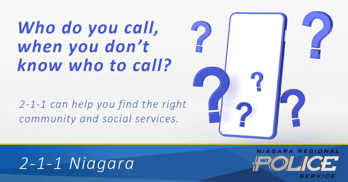 NiagRegPolice's tweet image. 2-1-1 is a helpline that is available across all of #Ontario. It can connect you to information and support for a wide range of community, social, health and government services.

#Dial211 #MakeTheRightCall 
@INCommunities_ 

@211Ontario