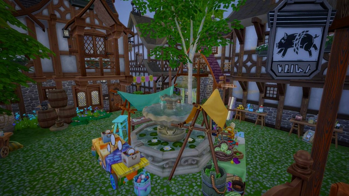 d_black_mooncat's tweet photo. Hello guys, I want to show you a small market in a fantasy medieval square🧝♀️
#sims #Sims4 #SimsMedieval #fantasy #simsfantasy https://t.co/HK2M0Qlmqr