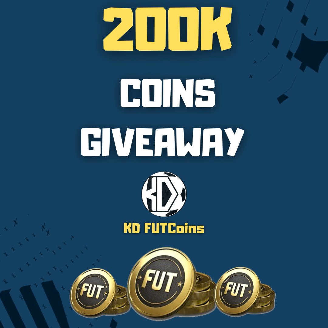 AsyFutTrader's tweet photo. 🚨200K COINS GIVEAWAY 🚨

To join you only need to : 

Follow 👇
@KDFutCoins &amp; @AsyFutTrader 
&amp;
Retweet 🔁
Like ❤️ https://t.co/wsN0q5O6wR