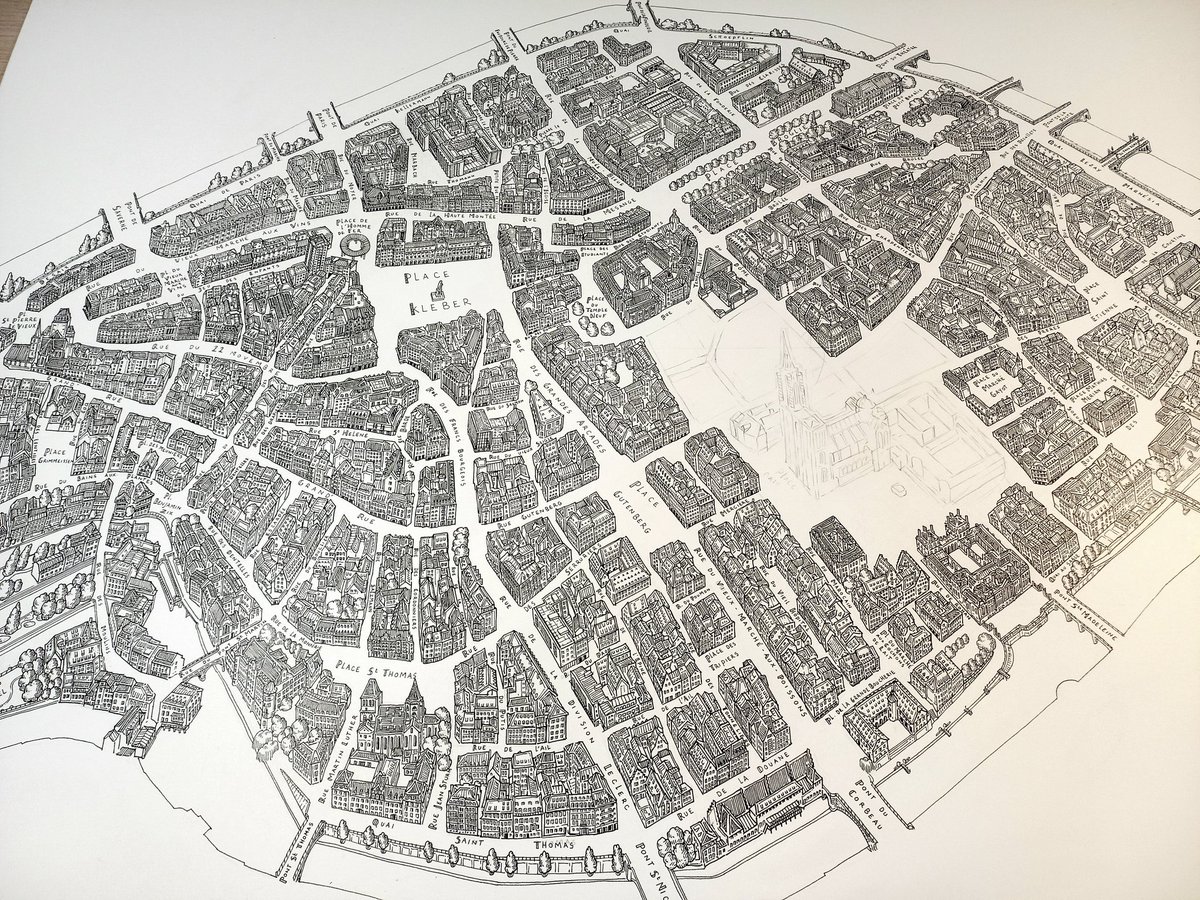 RaisonPablo's tweet photo. La Grande Île de Strasbourg, j'aime bien la forme que ça prend... surtout qu'on approche de la fin! https://t.co/7bg5PJEIMJ