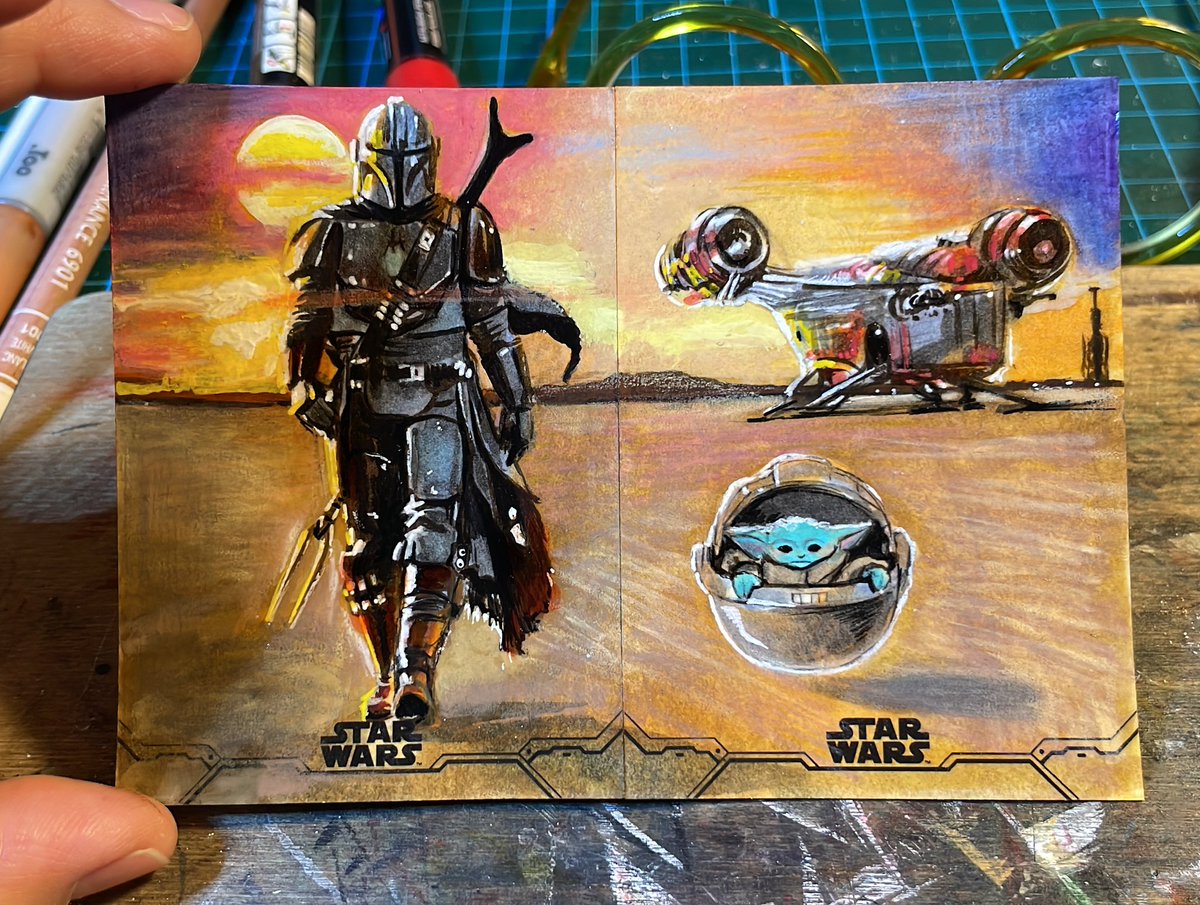 Grogu &amp; Mando and the Razor Crest #Mandalorian #TheMandalorian #StarWars #StarWarsfanart #MANDO #Grogu