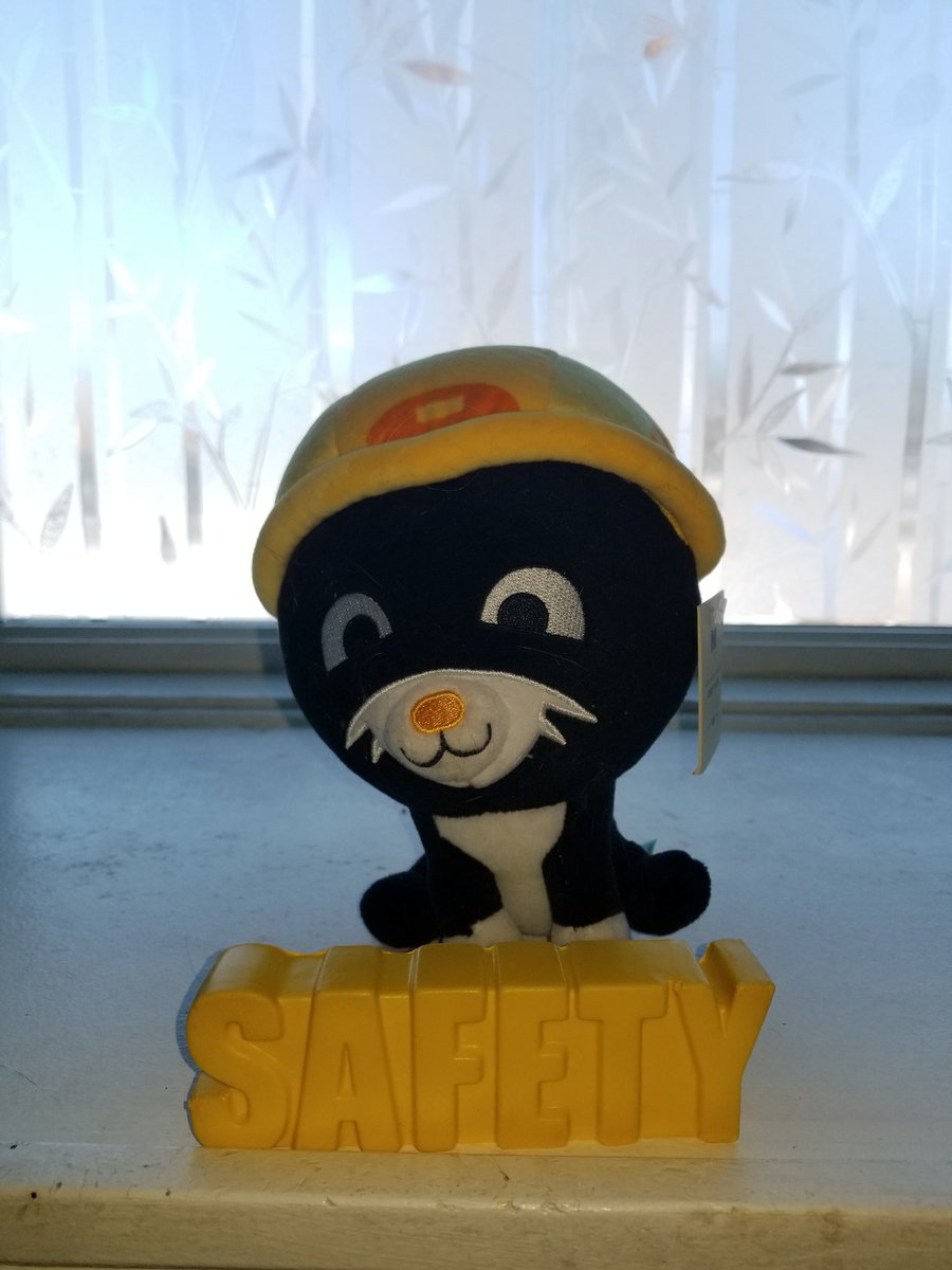 twistedgecko23's tweet photo. @JobertTheCat has a message about being safe on the worksite!  I received my Jobert a while ago and he's finally finished his mandatory training and is ready to start some OJT! https://t.co/t2jfoR9FiE