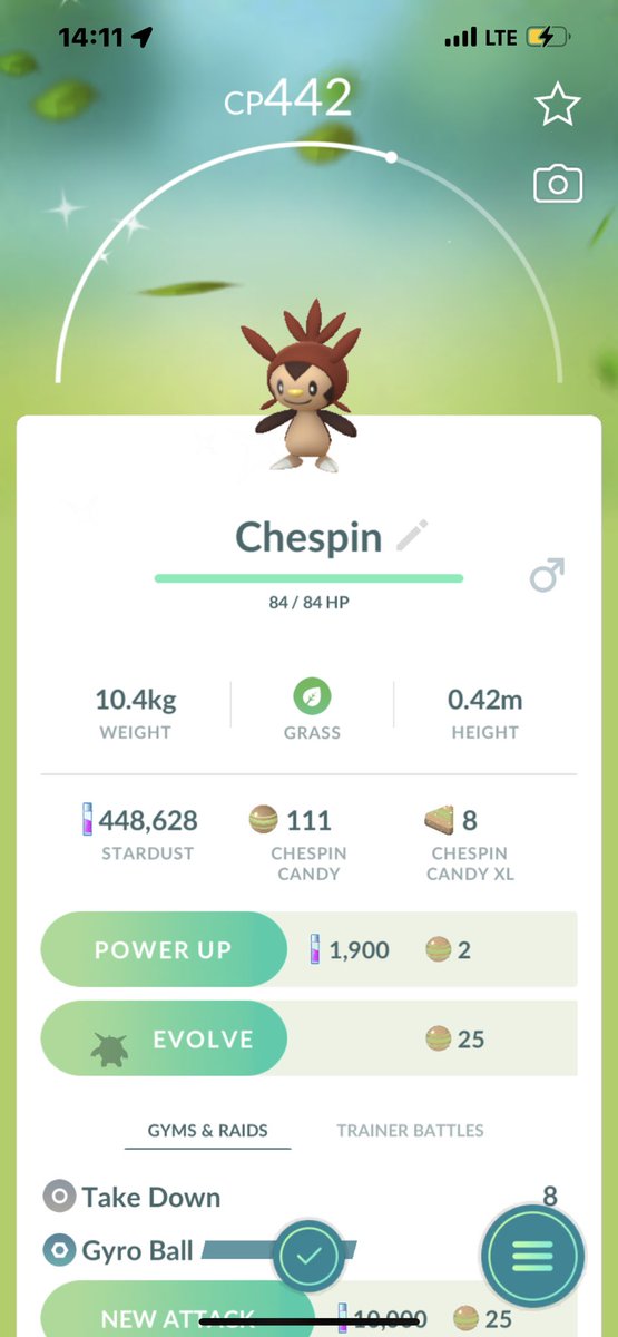 CrispyCup123's tweet photo. Cool, a #shiny #Chespin #PokemonGO https://t.co/Dw80mr8iHV