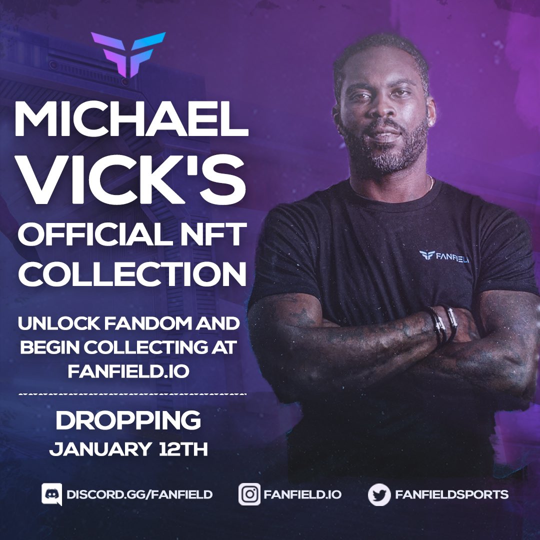 FanFieldSports's tweet image. We started FanField to step into the digital age and use NFTs to connect athletes and fans closer together. @MichaelVick Official NFT Collection is dropping January 12th! Get ready to unlock some exclusive perks and experiences.