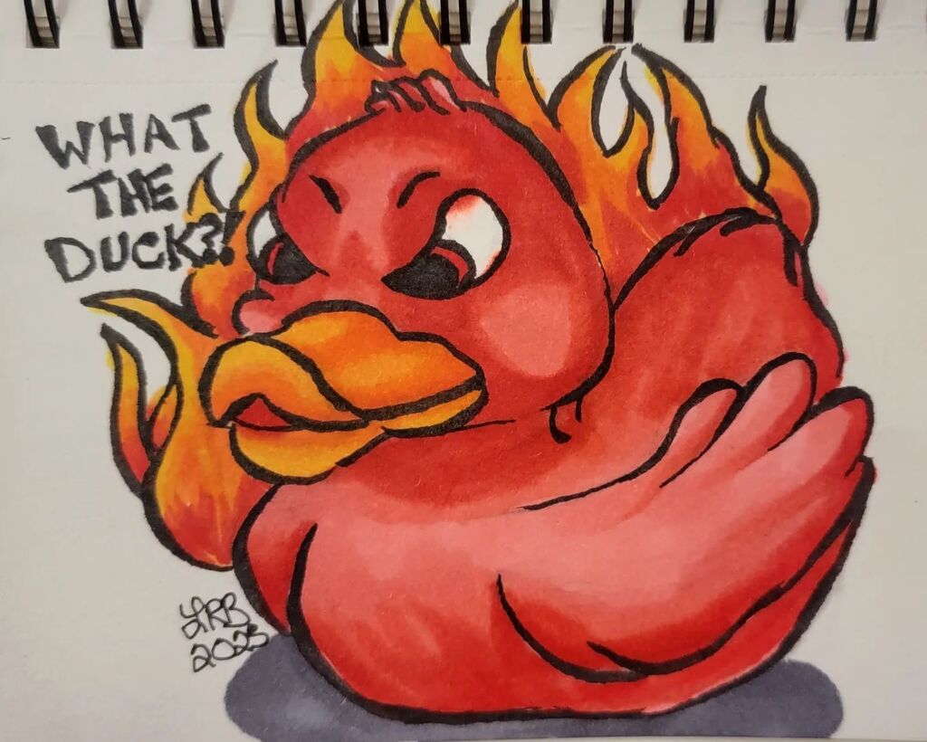 BadgerMakes's tweet photo. A little "Chaotic Draw Along" art therapy from yesterday's @anthonywheelerart livestream.
Prompt "demonic rubber ducky"
#badgermakes #TheCreativeMultiverse #art #artist #artistoninstagram #artistsofinstagram #artontwitch #twitch #twitchart #twitchartist… https://t.co/Dph2Qpmytg https://t.co/UgstE4I9Db