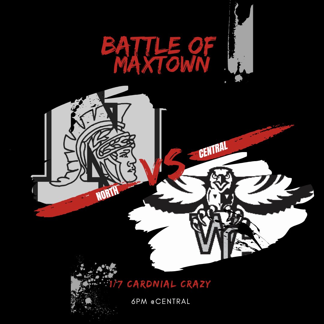 WARRIORS! 🚨
we’re traveling to ❌entral tonite 😵‍💫 GIRLS @ 4:45 BOYS @ 6:30 
Theme is ❌ardinal ❌razy
BE THERE!