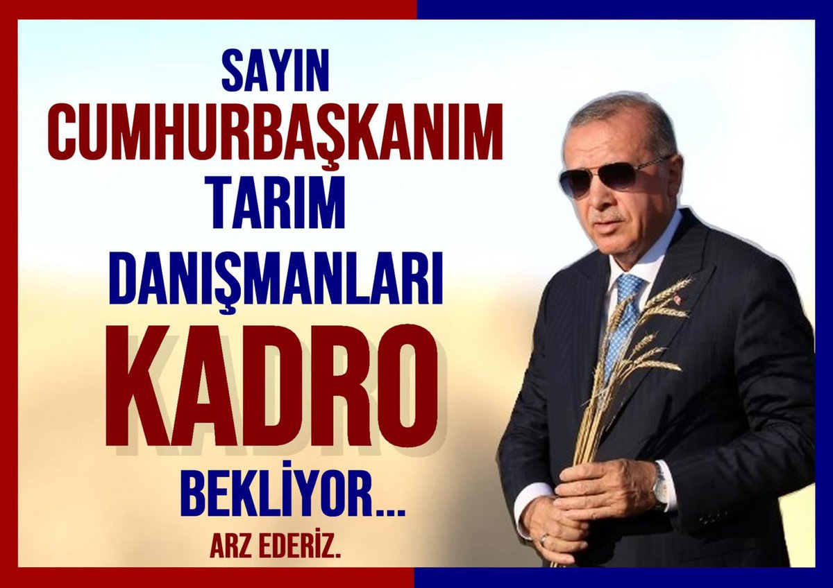 <a href="/RTErdogan/">Recep Tayyip Erdoğan</a> Sayın Cumhurbaşkanimiz Tarım Danışmanlarının da sesini duyunuz. 12 yillik emeklerimiz hiçe sayılıyor işten çıkışlarımız yapılıyor mesleğine aşık danışmanların sesine kulak veriniz lütfen #tarimdanismanlariissizkaldi
<a href="/dbdevletbahceli/">Devlet Bahçeli</a> 
<a href="/Mustafa_Destici/">Mustafa Destici</a> 
<a href="/erkanakcay45/">Erkan Akçay</a> sx