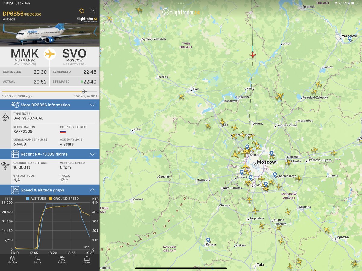 Squawk7700uk's tweet photo. Now steady at 10,000ft appears on flight path for Moscow https://t.co/gRibF3ZtnX