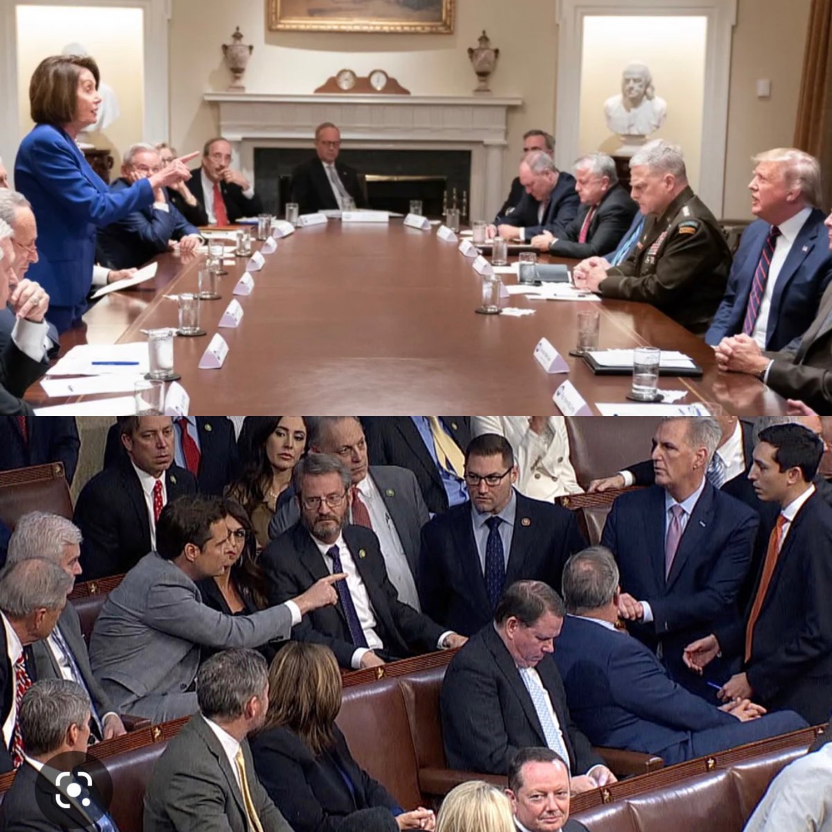 DubbyRule's tweet photo. How it started…how it’s going. 
@TeamPelosi 
Which one looks like a leader to you? 
The clown show has ended,  and now the circus will begin. https://t.co/XsW3W2AFav