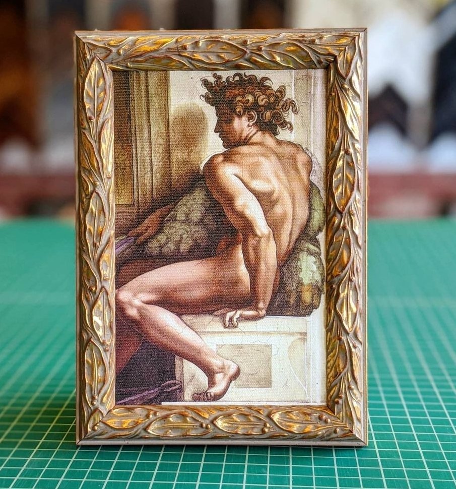 timecapframing's tweet photo. Michelangelo's "Ignudo" #Italy #EuropeanUnion #Europe #inspiration #art #interiordesign #SpeakerVote #AlchemyOfSouls2Ep9 #painting #IranRevoIution #Denver #Colorado https://t.co/4XwUaZcOt4
