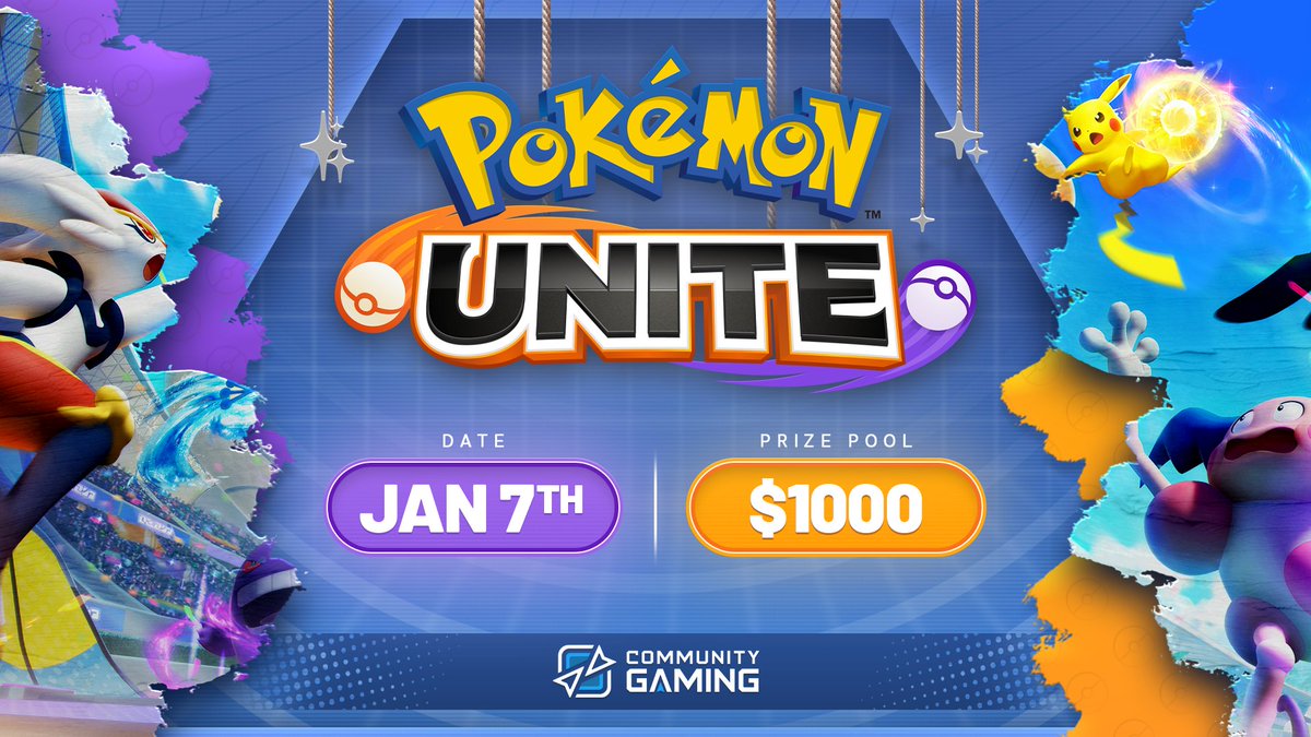The bracket is locked and loaded for the CG $1000 <a href="/PokemonUnite/">Pokémon UNITE</a> Monthly tournament starting now!

👥64 Teams
💰 $1000 USDC Prize Pool
👑 1 Team Crowned Champion!

Follow along with the bracket on the tournament page:
🔗communitygaming.io/tournament/pok…