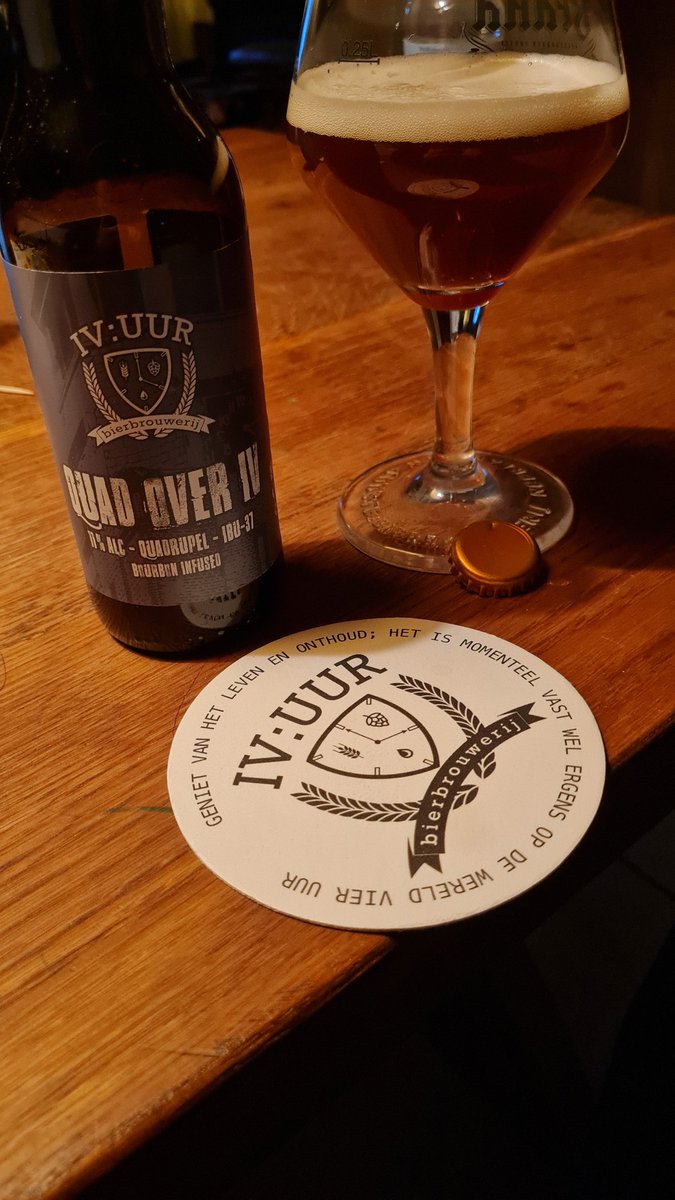 HemelBier's tweet photo. Een prachtige smaakvolle quad bourbon infused, quad over IV van #IVBrouwerij https://t.co/fuSq3TE7dv