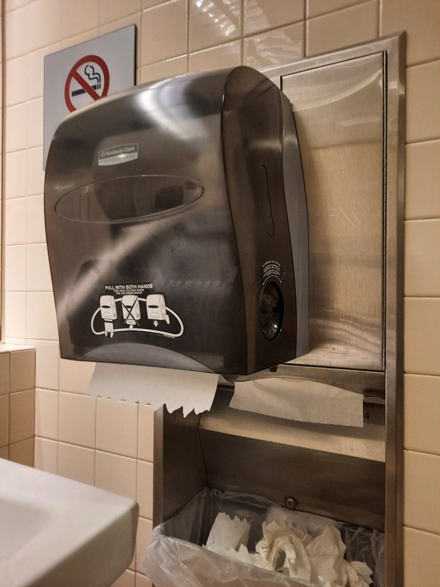 BradleyFest's tweet image. Never seen anything like it. A paper towel dispenser on top of another paper towel dispenser. #MLA2023 #MLA23