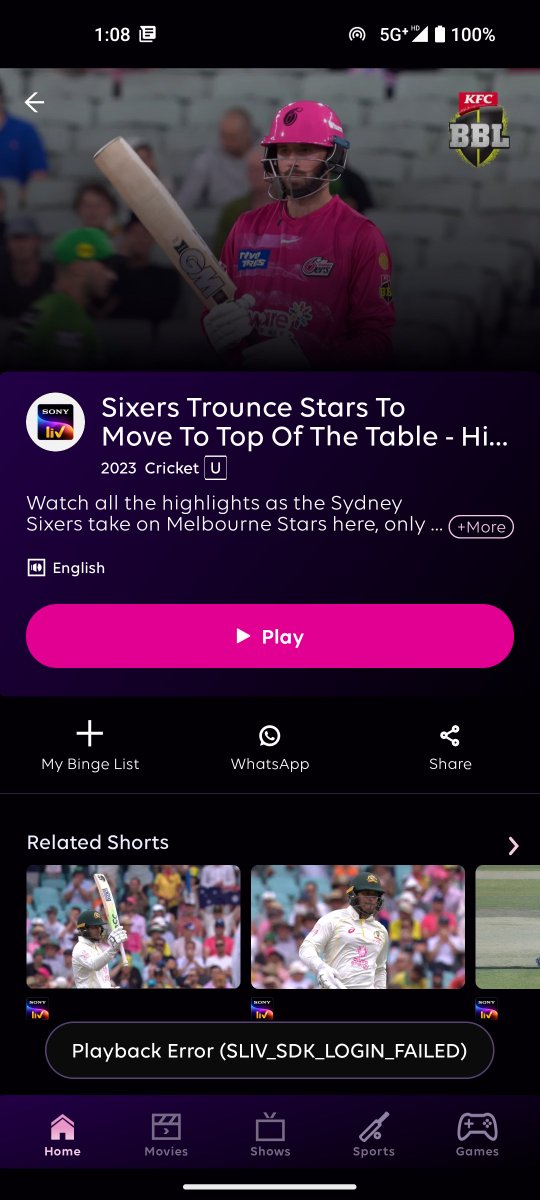 dvlprabhi's tweet photo. @TataPlayBinge Not able to watch Sony LIV content. Hotstar is also not working. https://t.co/m4mptGxy5n