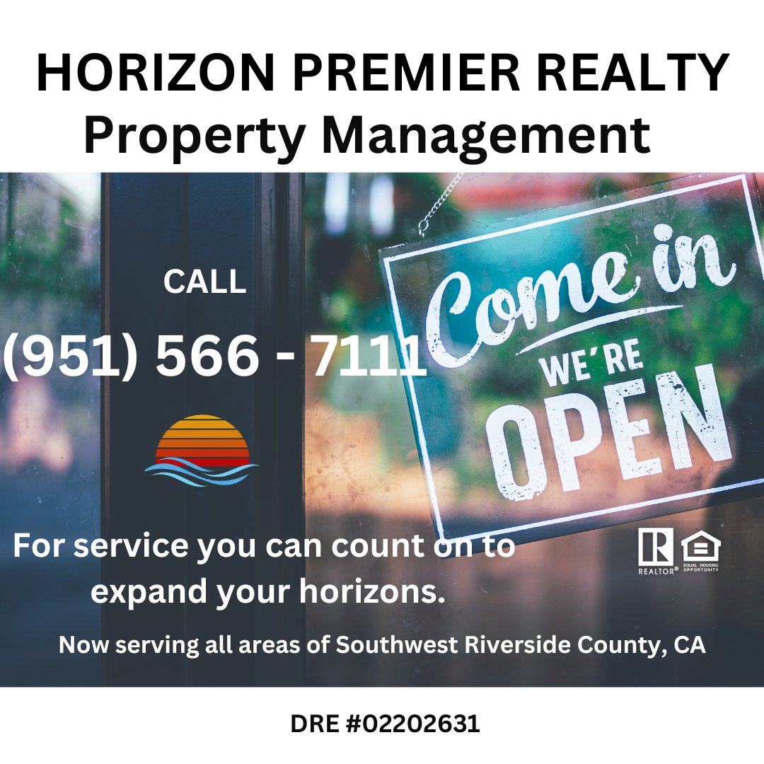 Proud to announce Horizon Premier Realty Property Management services are NOW OPEN & ready to serve! #expeienced #propertymanagement #qualityservice #landlords #tenants #rentals #rentalproperties #housingprovider #equalopportunityhousing #realestate #propertymanager #nowopen