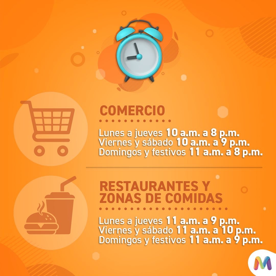 ⏰ ¡Conoce los horarios para este 2023 de las tiendas, restaurantes y zonas de comidas en nuestro centro comercial! 🛍🍔➡️
.
.
.
.
.
#másopcionesparatodos #MayorcaMegaPlaza #Mayorca
