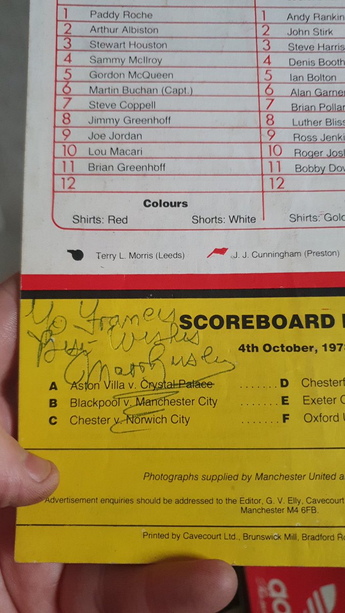 ghostsof92's tweet image. Matt Busby signed program for my dad. 1978...