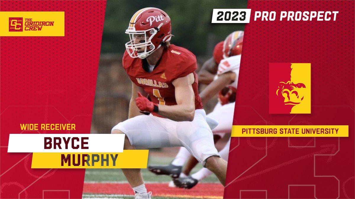 ⚠️ Attention Pro Scouts, Coaches, and GMs ⚠️

You need to look at 2023 Pro Prospect, Bryce Murphy <a href="/brycemurphy23/">Bryce Lynn</a>, a WR/RS from <a href="/GorillasFB/">Pitt State Football</a>

#2023ProProspect #DraftTwitter #NFLDraft #CFL #XFL #USFL #ProFootball 🏈

👀 See our Interview: thegridironcrew.com/bryce-murphy-2…