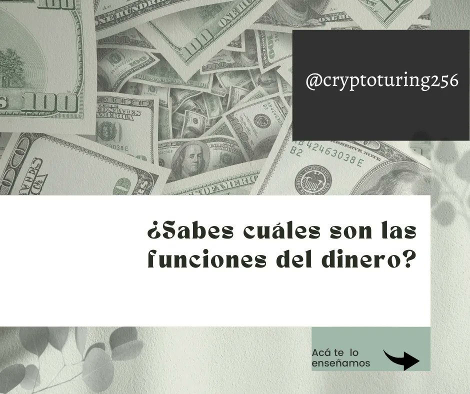 cryptoturing256's tweet photo. Funciones del dinero. #EducacionFinanciera #educaciónfinanciera #dinero #money #usd #btc #bitcoin #eth #Etherum #acciones #bolsadevalores #bolsa #cryptoturing256 @cryptoturing256 https://t.co/aU2dDfMVEN