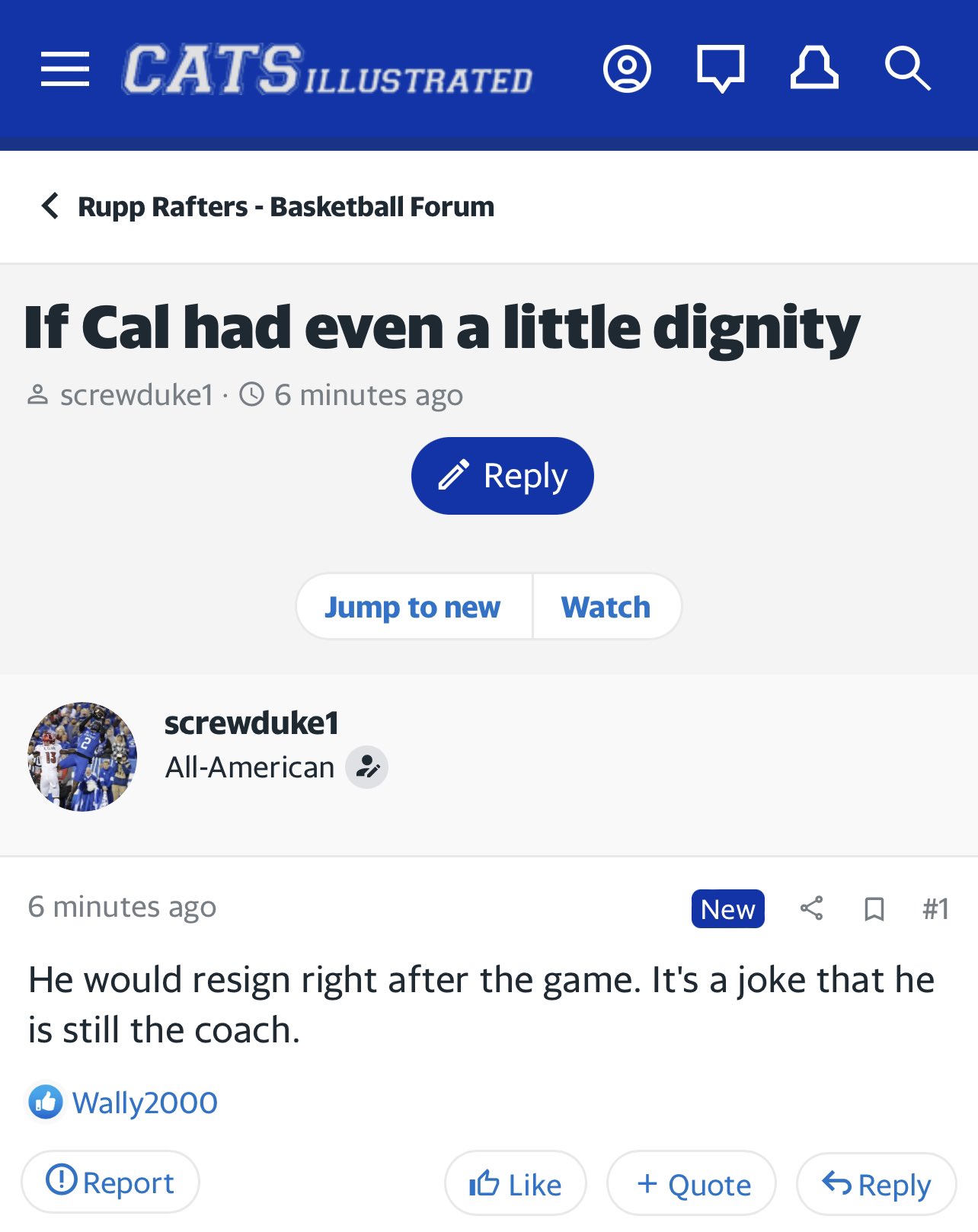 Message Board Geniuses on Twitter "Kentucky fans are down so bad. 