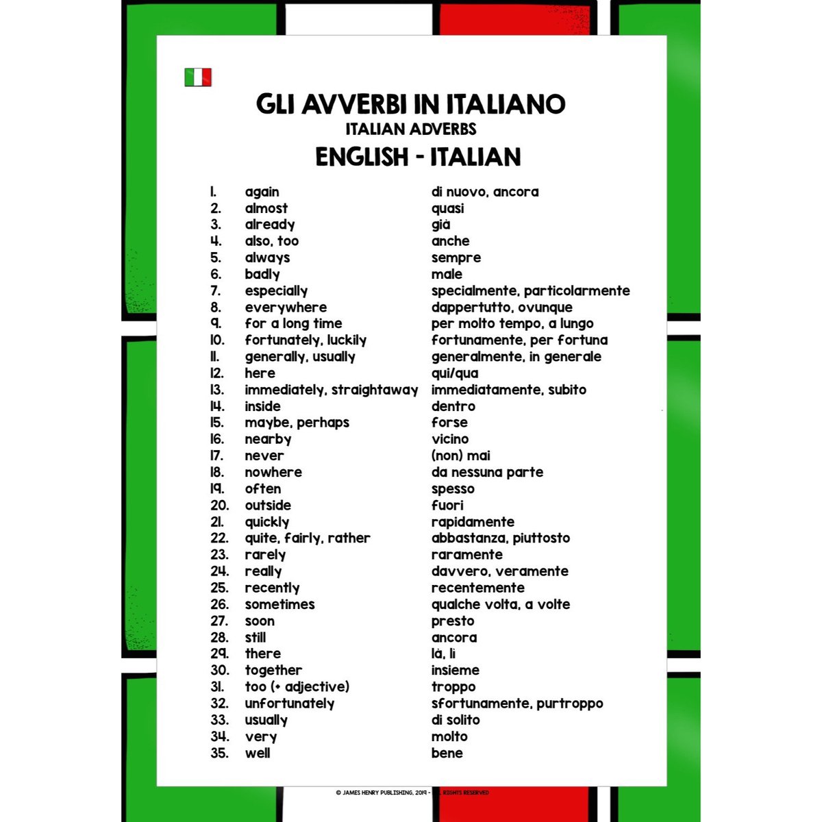 LivelyLangs's tweet photo. #learnitalian #mfltwitterati #italianteachers #gliavverbi #gliavverbiinitaliano #italianadverbs #italianadverbslist #impariamoitaliano #gcseitalian #thelivelylanguagesclassroom #thelivelylearningclassroom #tptitalian #tptitalianteachers #italianfreebies https://t.co/tTGU4w44yl https://t.co/rIR4IJO4bu