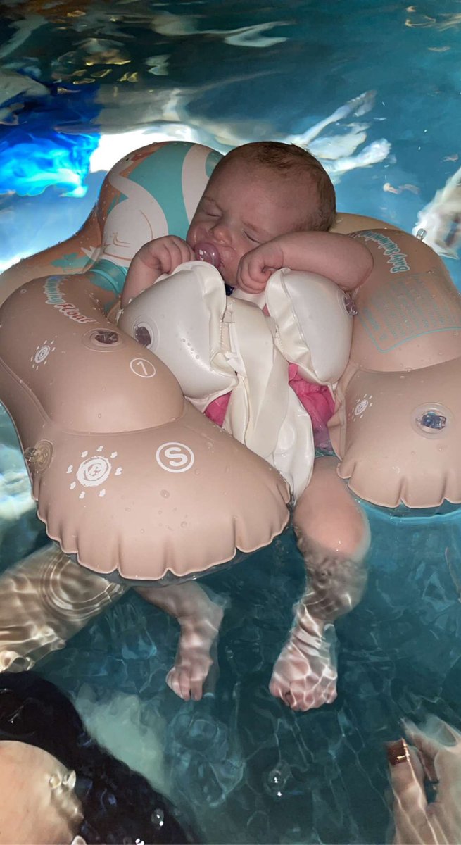 First time going for a swim with our little princess💖the girl sleeps everywhere🤣🤣 <a href="/LaurenB1998x/">Lauren Bennett</a>
