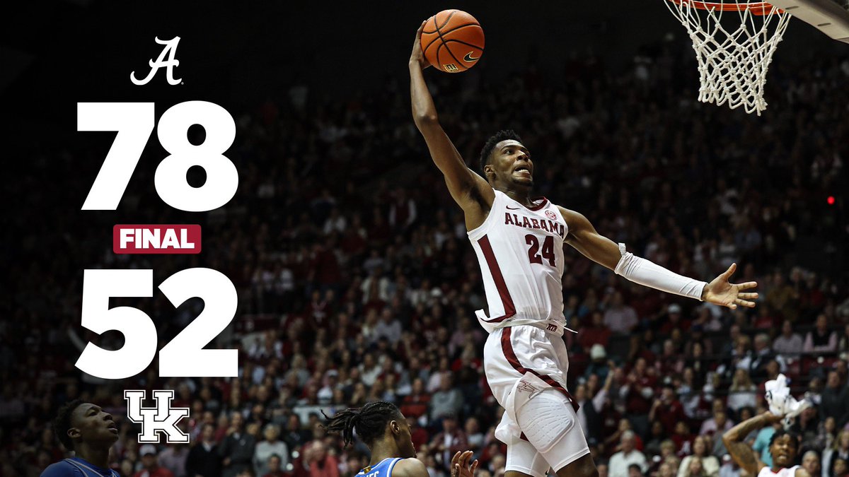 DOWN GOES KENTUCKY‼️

#RollTide | #BlueCollarBasketball