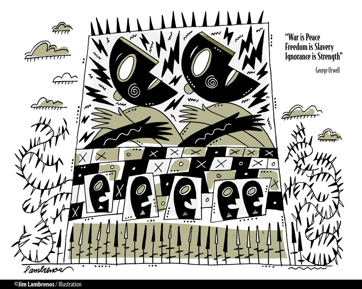 JimLambrenos's tweet image. "War is Peace, Freedom is Slavery, Ignorance is Strength" - George Orwell  #Orwell