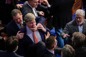 ObserverTexas's tweet photo. If you "win" by giving away all your power, you can be removed if one person calls for it, members are trying to physically fight, and a half dozen people had to abstain.... is it a win? 
#McCarthyConcessions #GOPInDissaray #GOP #GOPCantGovern #GOPLeadership https://t.co/JHAElXM7Fi