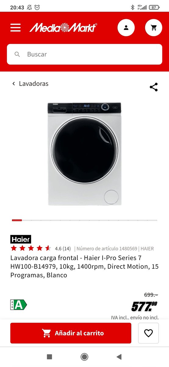 He aquí la estafa de <a href="/MediaMarkt_es/">MediaMarkt España</a> , promoción 4 días sin iva, pues hacer las cuentas a mi el 21℅ de 699 me sale un importe de 552,21. Y no los 577,69 que es un dto. De menos del 18℅! <a href="/consumidores/">OCU</a> donde o como debo reclamar.