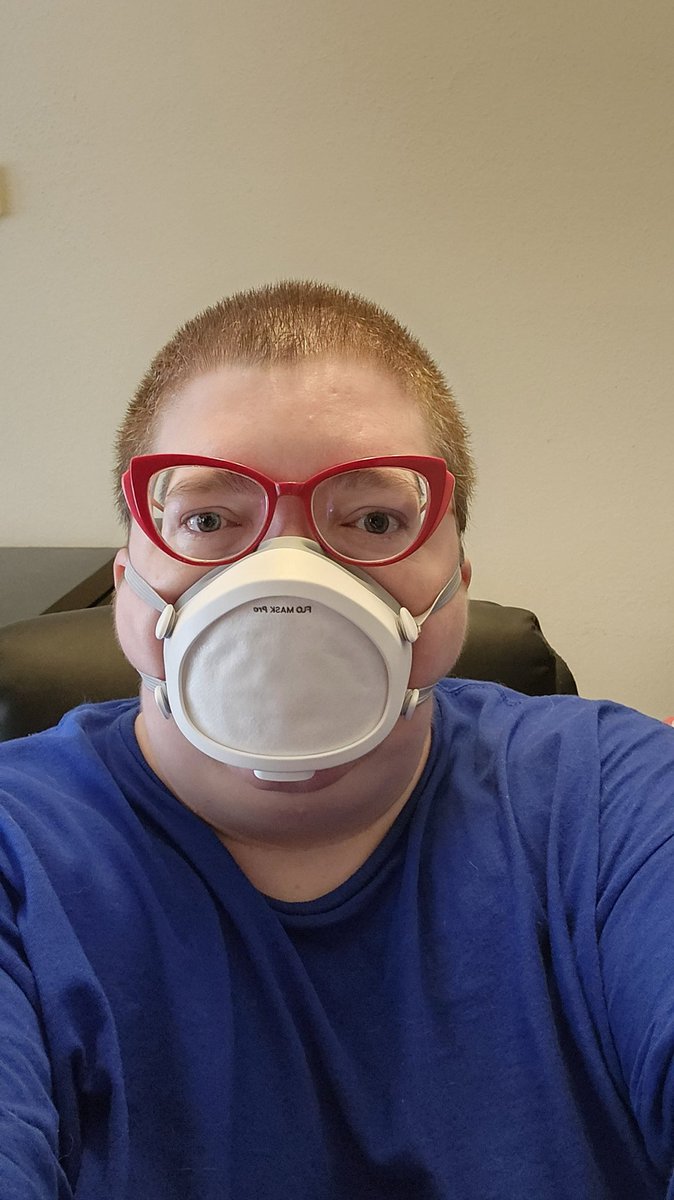 Got my @flo_mask today! It fits better than any N95 I've tried. Now I can be a little less worried when I have to go out in public to pick up prescriptions, go to the doctor for blood draws, or anything else. #CovidIsNotOver #CovidIsAirborn #flomask