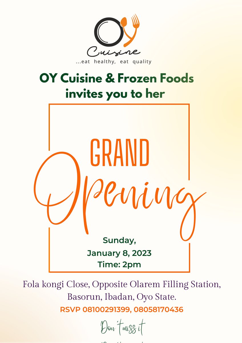 Guess who's back recharged😁
Yes yes, my baby🥰 <a href="/_oycuisine/">Oy Cuisine....... Ibadan</a> is back, bigger and better with a little extra spice😉😁 all things food &amp; protein 😋
Kindly Join me tomorrow by 2pm to open my walk in store &amp; bistro💃
Plenty plenty pocket friendly goods to buy😍
See y'all there❤️