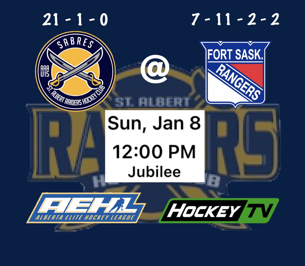 Tomorrow in the Fort vs @RAC_U15_AAA #LetsGoSabres #KeepItRolling