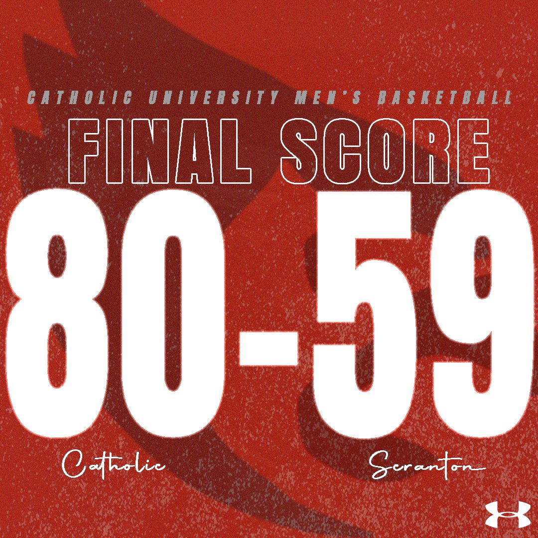 CatholicU_Cards's tweet photo. With an 80-59 victory over Scranton, @catholicu_mbb improves to 13-0 on the season. Sean Neylon scored 25 points for the Cardinals who outscored the Royals 50-31 in the 2nd Half. 

Recap - https://t.co/KuN55DX1Hv

#ThisIsCatholicU https://t.co/yFuqMxfCe2