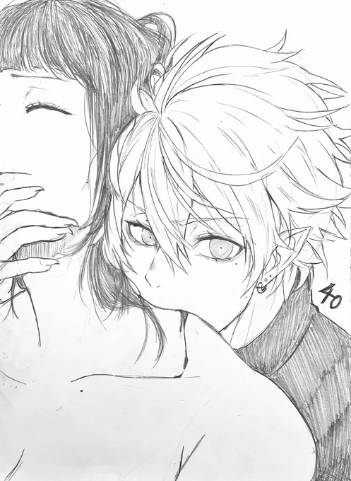アナログ葛葉  #にじさんじ五十音順に描いたら渡会雲雀の時には画力上がってる説 #KuzuArt 