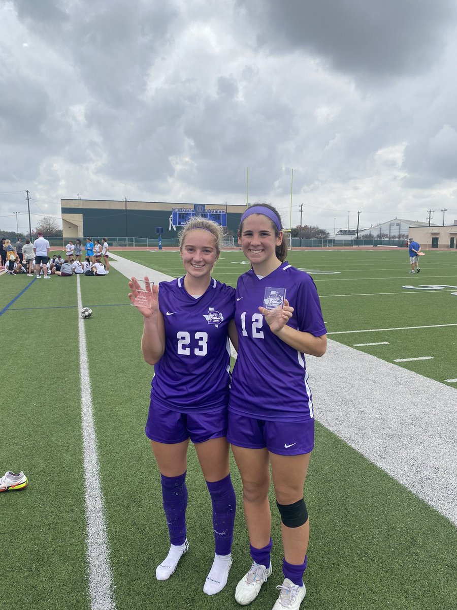 BHSHoundsSoccer's tweet photo. Congratulations to Madeline Davis and Lily Griffith on being named NISD tournament offensive player and defensive player! https://t.co/2TSPhoXwXK