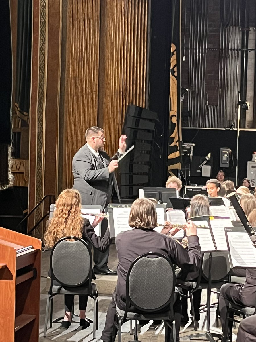 g_molinary's tweet photo. Dr. DuWayne Dale and the 2023 KMEA District 8 High School Concert Band making beautiful music at the Paramount in Ashland KY! @moreheadstate @BoydCoSuper @BCPSdistrict @Music_at_MSU https://t.co/5BILy10EVN