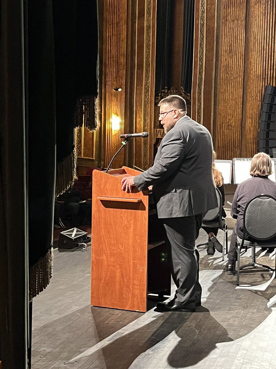 g_molinary's tweet photo. Dr. DuWayne Dale and the 2023 KMEA District 8 High School Concert Band making beautiful music at the Paramount in Ashland KY! @moreheadstate @BoydCoSuper @BCPSdistrict @Music_at_MSU https://t.co/5BILy10EVN