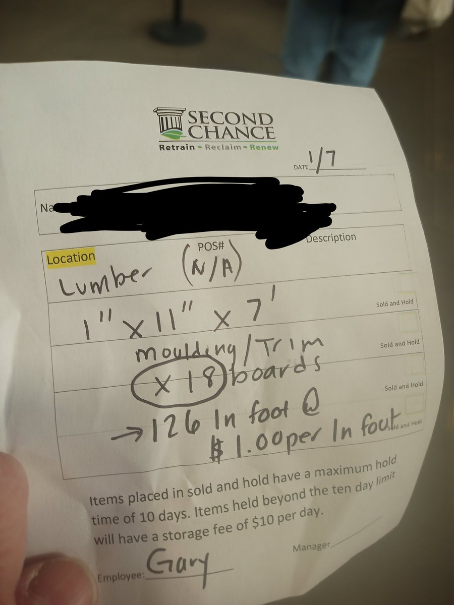 Saving money on lumber at my favorite place:
<a href="/SecondChanceInc/">Second Chance, Inc.</a>