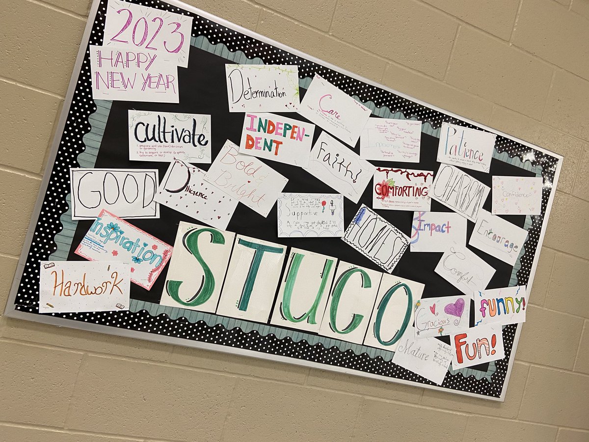 STUCO word goals for the new year <a href="/CardiffColts/">Cardiff Junior High</a> #HorsePower