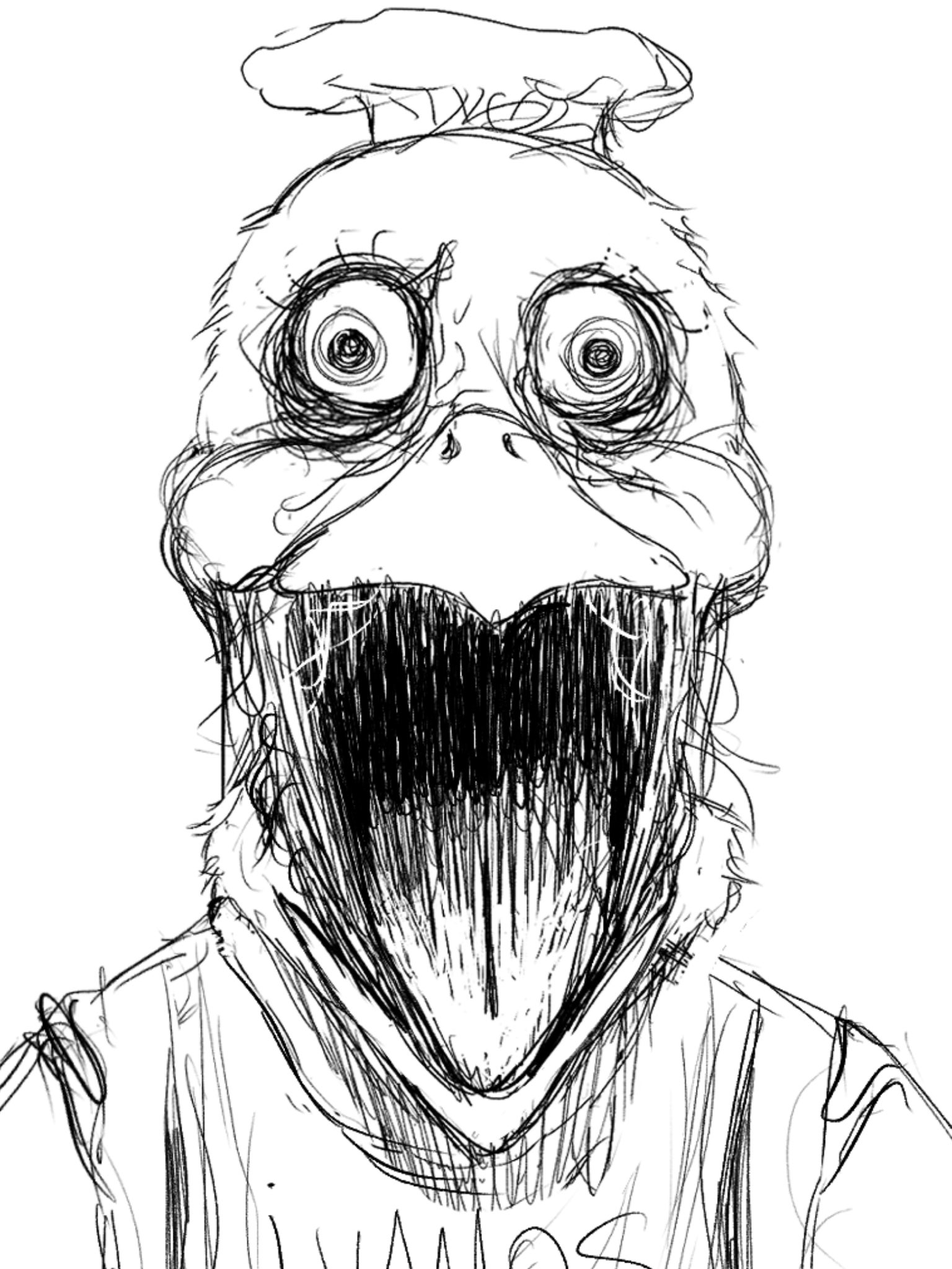 FNaF Withered Chica coloring page