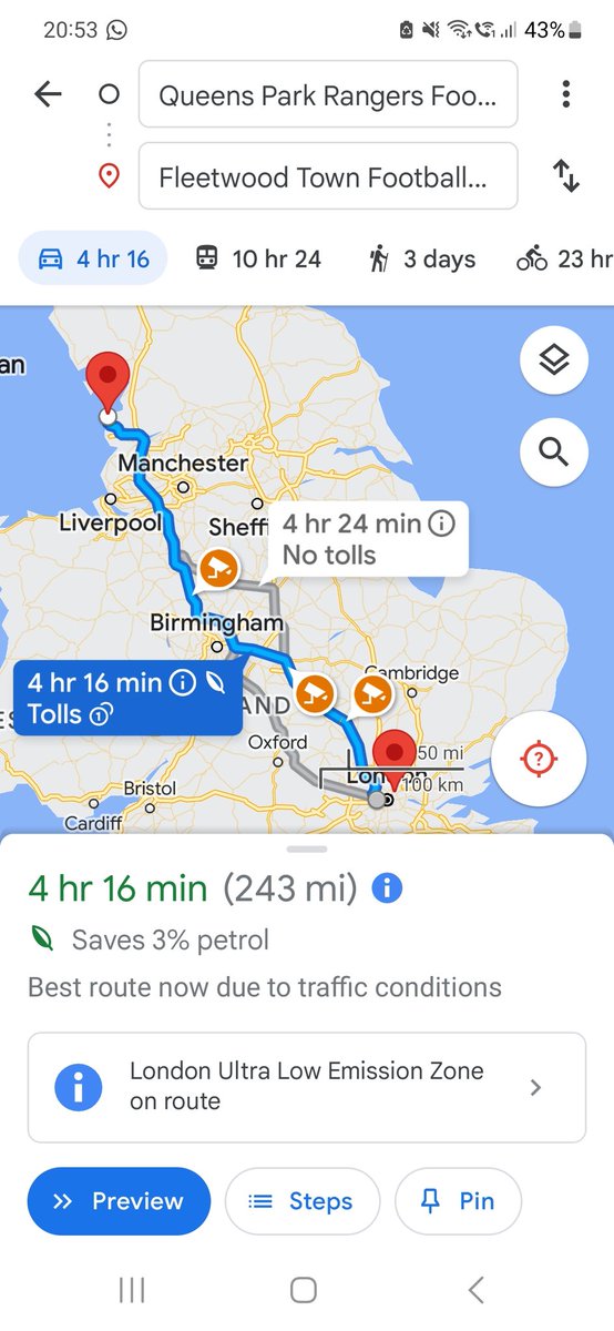 TripoftheWeek's tweet photo. Trip of the week this week goes to #QPR fans, who made the 486 mile round trip to see their side get beat 2-1 by #FleetwoodTown today, after going in front. #FACup #awaydays https://t.co/v4k1g0cDU2