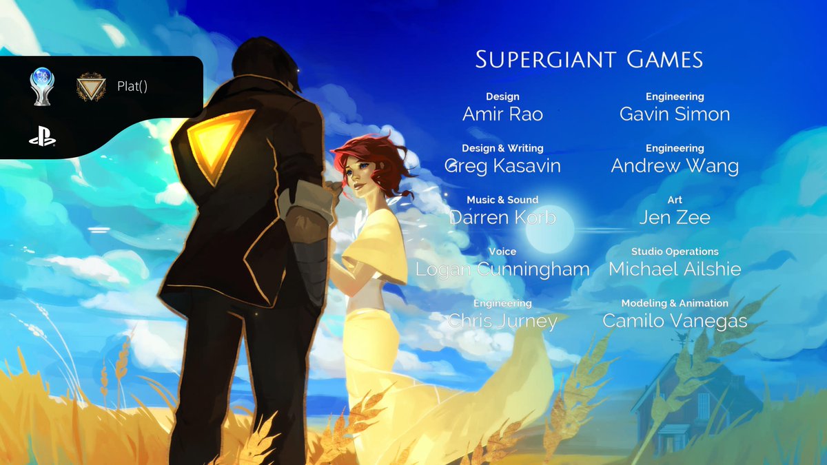 _MetalGilSolid_'s tweet image. Platinum #213

Transistor
Plat() (PLATINUM)
#PlayStationTrophy #PS5Share, #Transistor