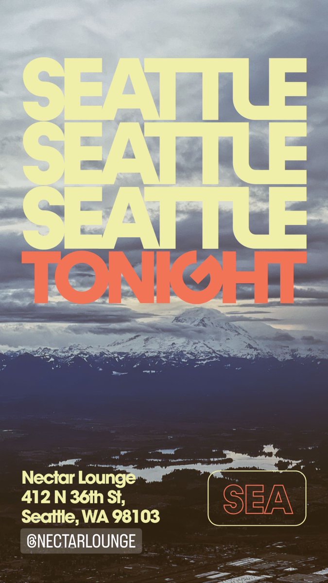 Seattle tonight!! @NectarLounge