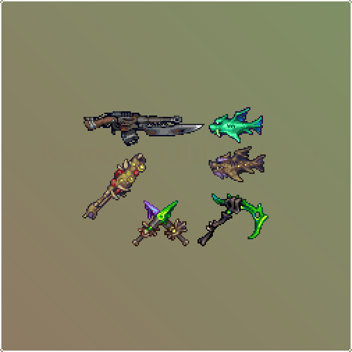 Some of the sprites I made that never got implemented into Calamity before I left the team. Many of these are underdeveloped and needed more conceptualization.

#calamitymod #terraria #pixelart