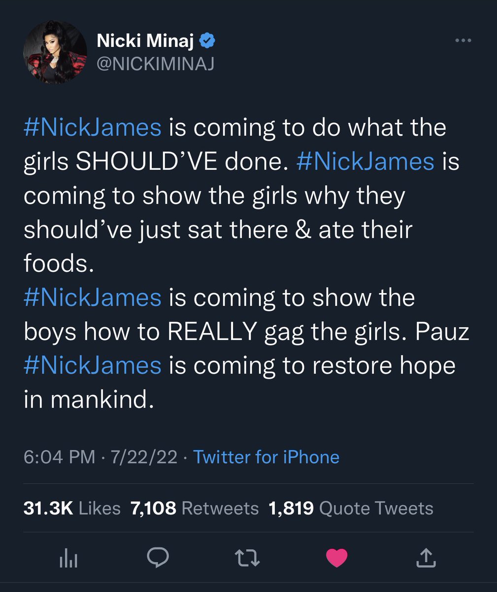 WantSomeOnika_'s tweet photo. Super Freaky Girl really is that girl! Nicki knew it too #NickJames 👅🎀👑 https://t.co/Y4pcOUlRkS