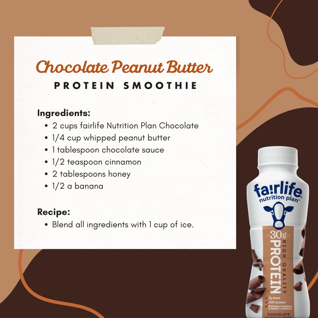 Chocolate and peanut butter go hand-in-hand, so why not put them together in a smoothie? Enjoy this chocolatey goodness for breakfast, a filling snack or a protein-packed dessert any day of the week🧡