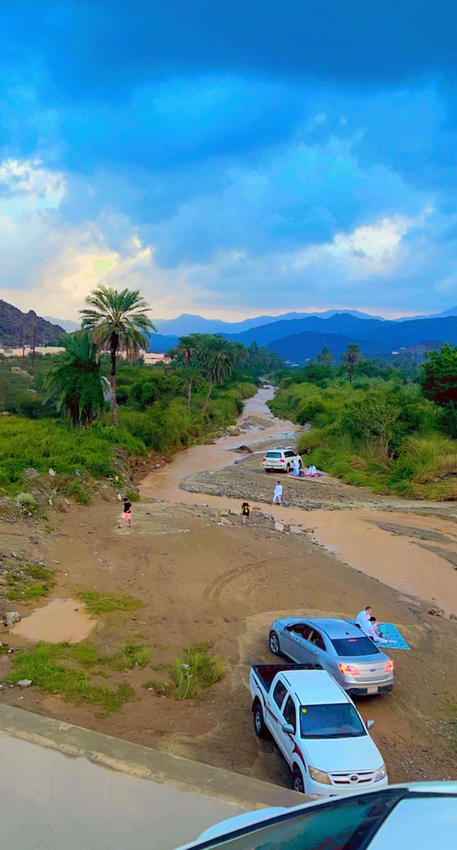وادي قنونا بعد أمطار أمس الجمعة.